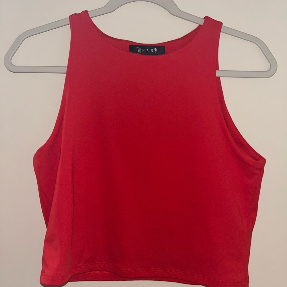 Women's Red Sleeveless Top